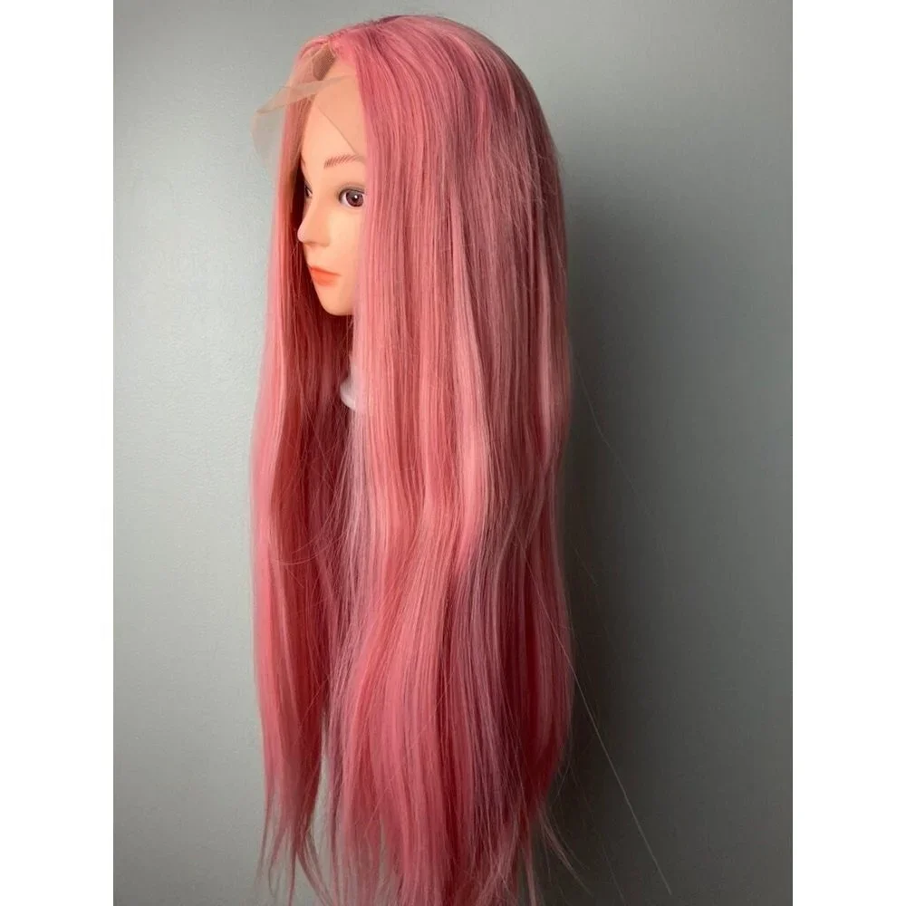 Pink Straight Lace Wig